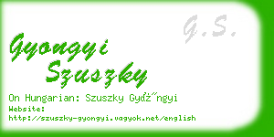 gyongyi szuszky business card